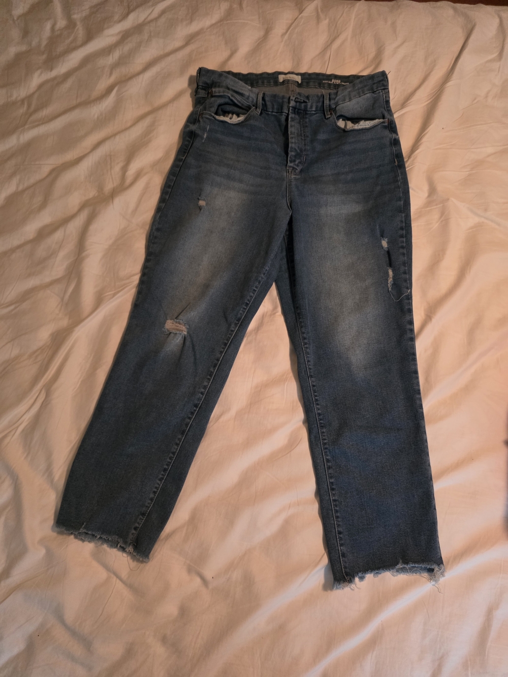 Nicole Miller Women's High-Rise Distressed Blue Jeans